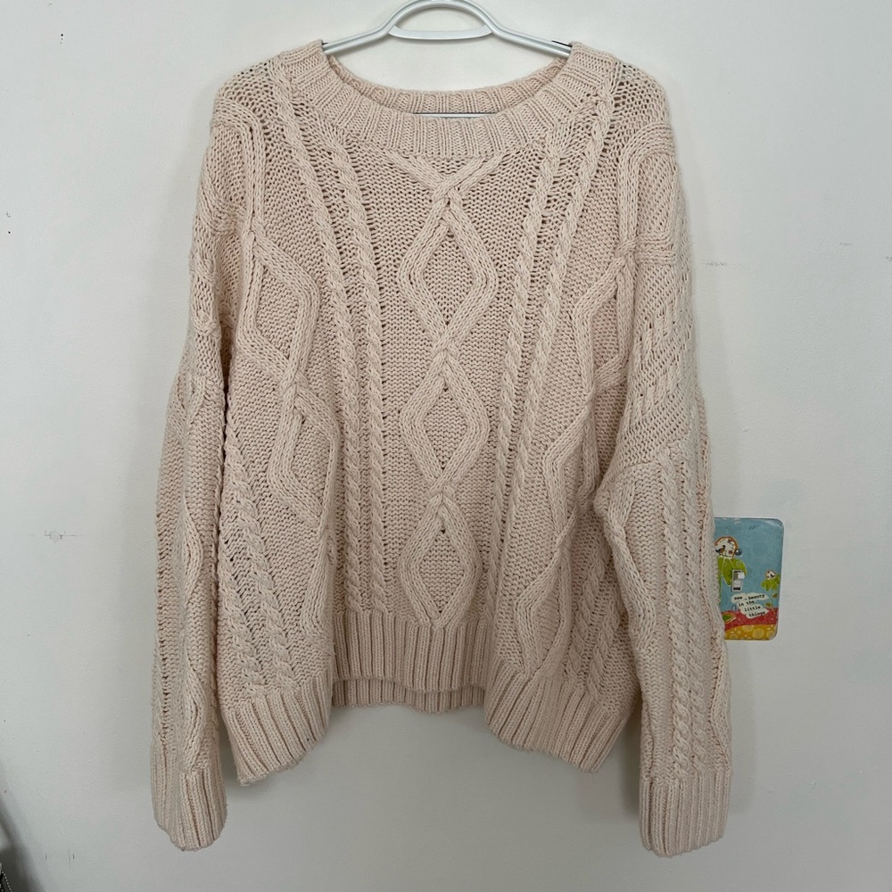 Princess Polly Women's Cream Cable Knit Sweater